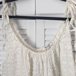 Madewell Cream Textured Tie-Shoulder Sundress